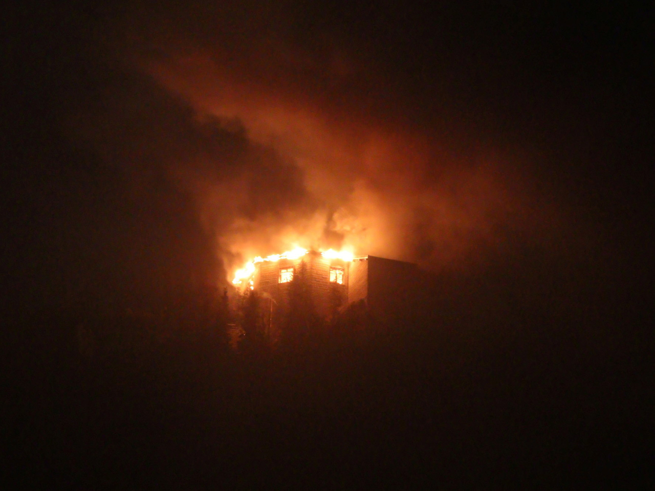 Firefighters are said to be struggling to put out the blaze at Eagle's Nest, in Bavaria, Germany. Handout via Reuters