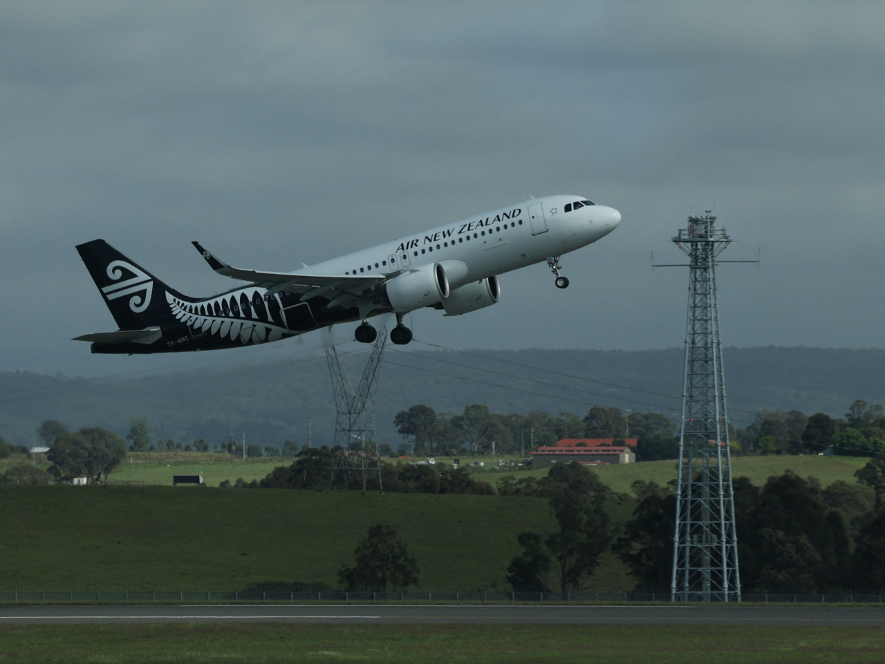 Air New Zealand NZ166 is the first international flight to leave the new Western Sydney International Airport on Monday. Photo: Reuters