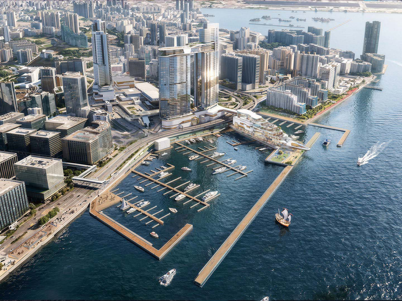 發展局最新建議，在地標建築物旁興建較高樓宇，並採用相連設計。（發展局文件）