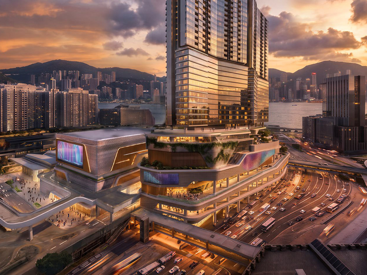 住宅、商業及酒店或宿舍混合用途大樓，將興建於公共運輸交匯處上蓋。（發展局文件）