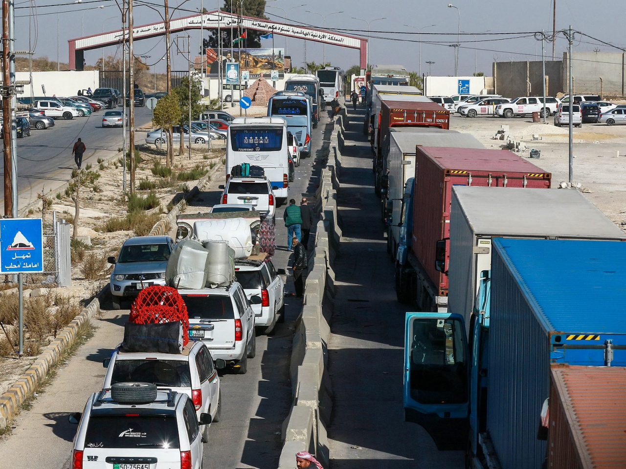 Syria has closed the Nassib border crossing with Jordan after seven people were killed in Jordanian strikes in southern Syria. File photo: AFP