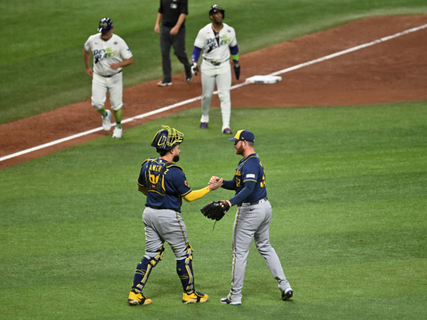 Brewers rout Rays to reach brink of World Series sweep