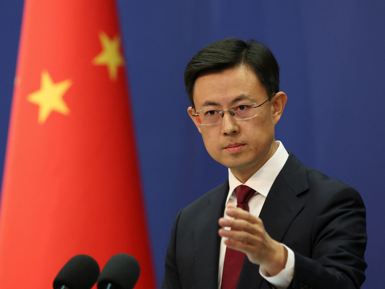 外交部發言人郭嘉昆說，傷害中國人民感情的言行，自然會遭到中國社會各界的共同抵制。（路透社資料圖片）