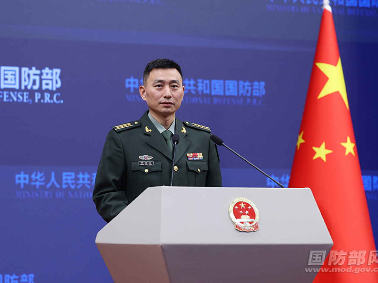 張曉剛表示，中方決不允許外部勢力染指中國台灣地區。（國防部網頁圖片）