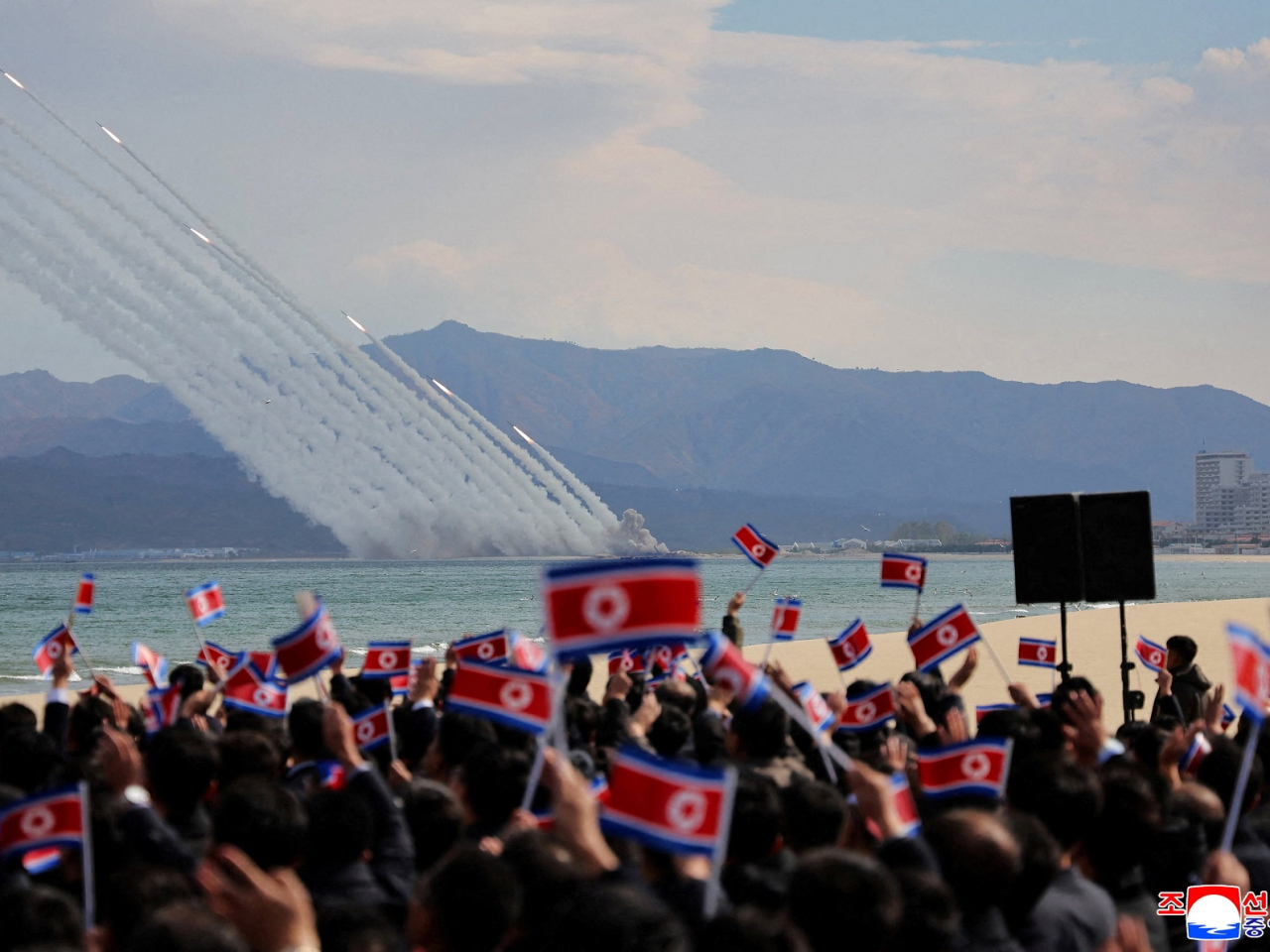 The DPRK held a firepower demonstration involving tactical suicide attack drones, cruise missiles and multiple rocket launchers. Photo: KCNA via Reuters