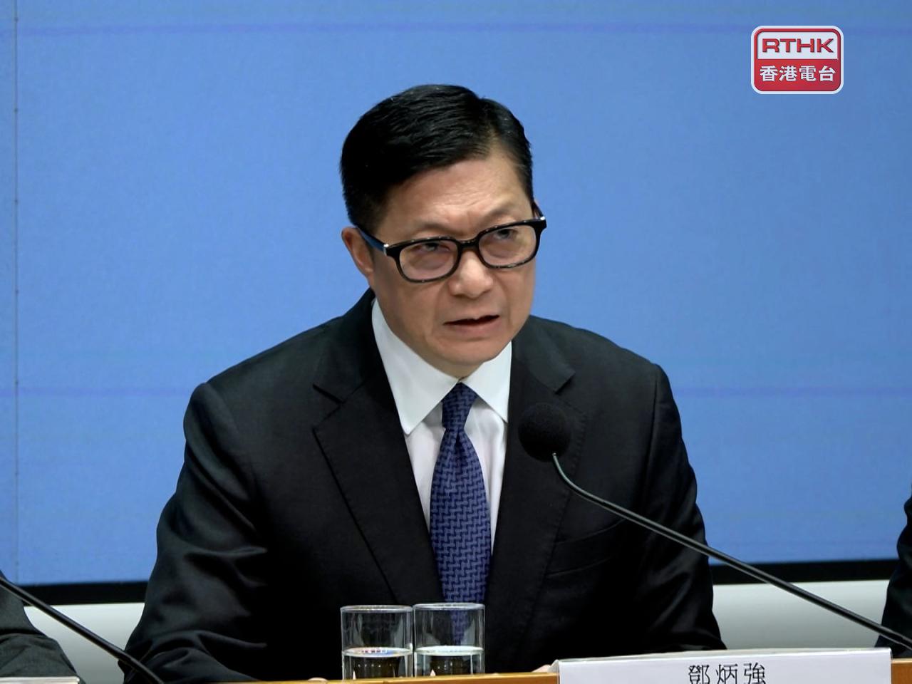 鄧炳強表示，該特遣隊由他統籌，成員包括警務處、廉政公署和競爭事務委員會。（廖漢榮攝）